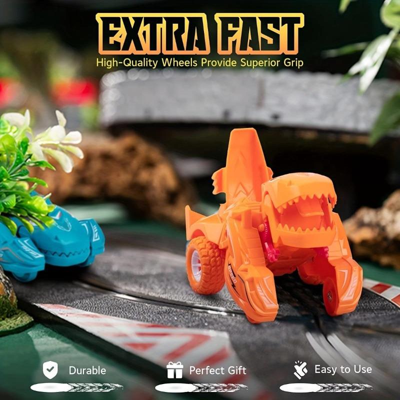 

One-click Impact Morphing Dinosaur Toy Car Inertia Car Racing Model Boy Toy Car Small Gift for Children 1pc світло-синій колір