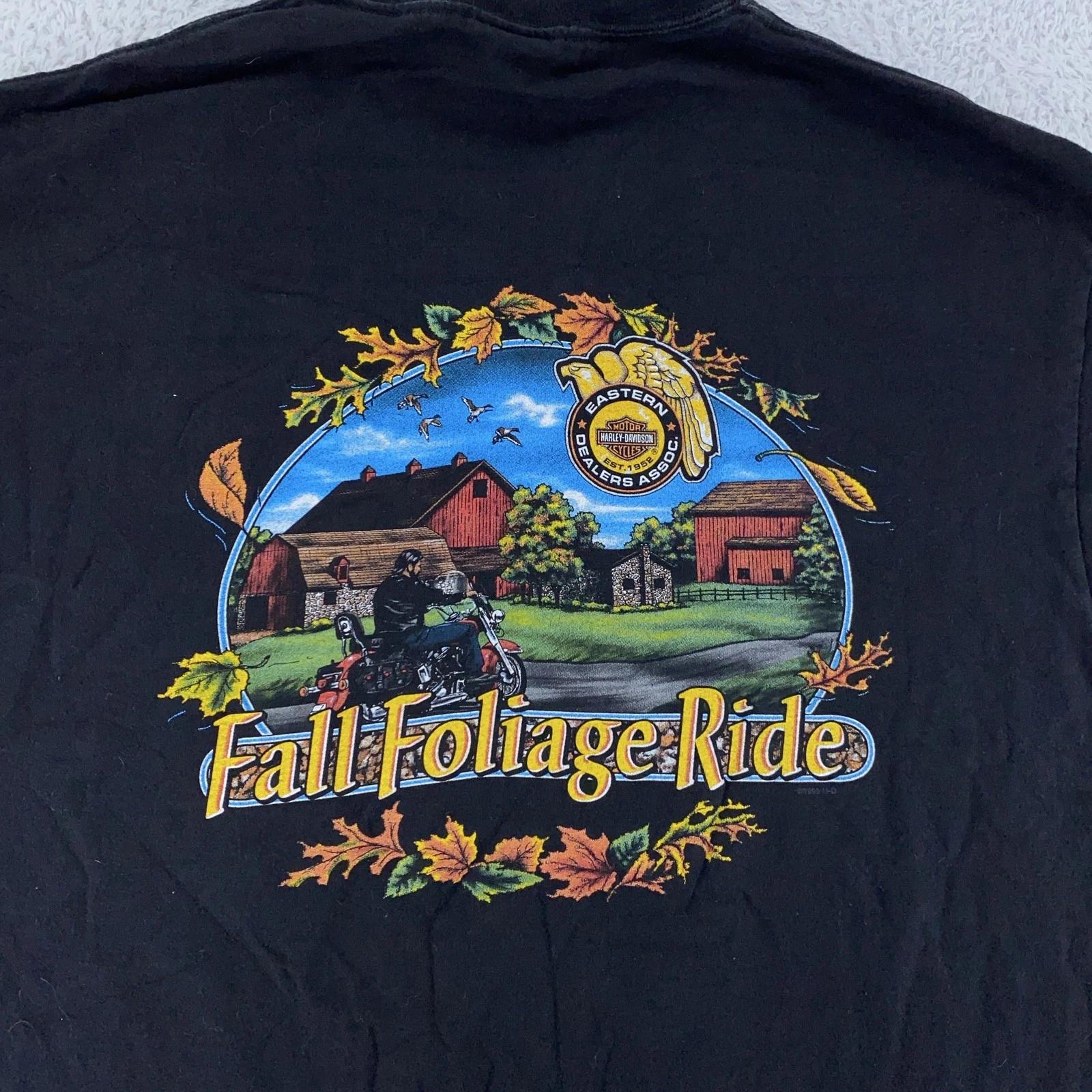 

Vintage Harley-Davidson Shirt Mens Large Fall Foliage Ride Eastern Dealers 90s L