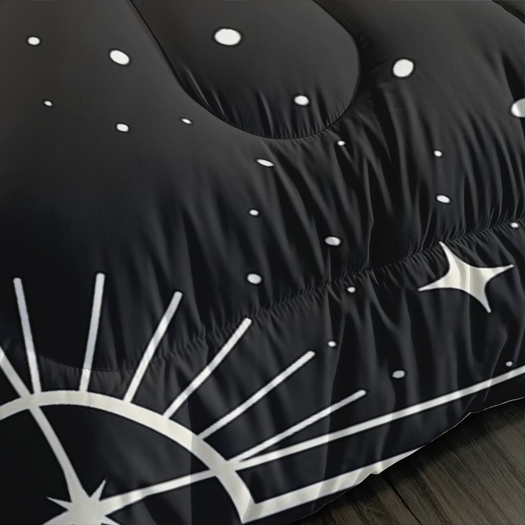 Schwarze Katze Mond Digital bedrucktes Bettwäscheset Weich Gemütlich Bettbezugset King Queen Twin Einzelgröße Geburtstagsgeschenk Raumdekoration