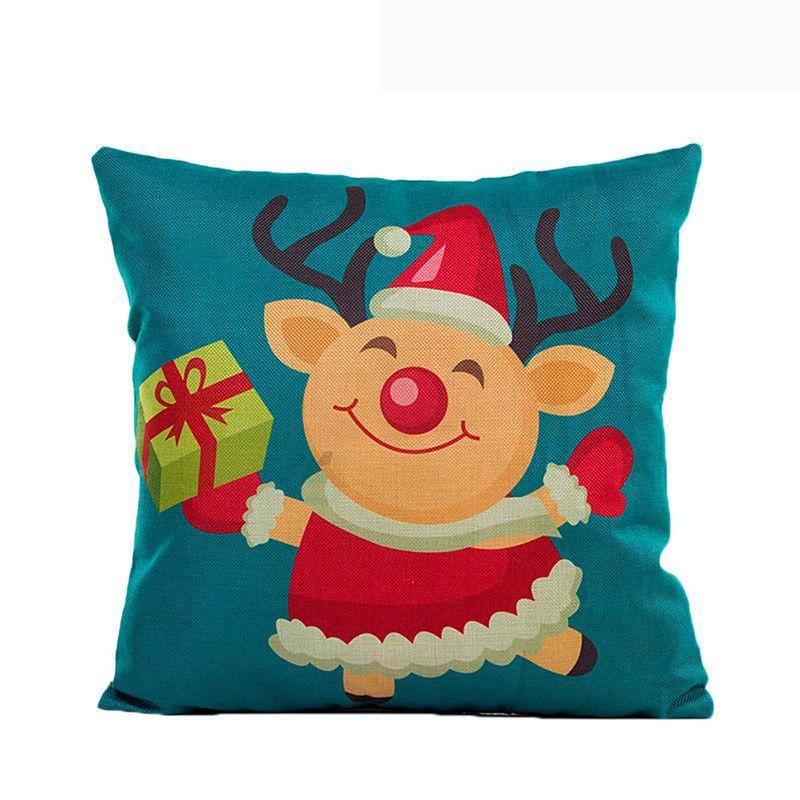Elegant Christmas Pillow Case Glitter Cotton Linen Sofa Throw Cushion Cover For Home Decor