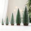 10‑30cm Mini Christmas Pine Tree With Wooden Base, Tabletop Artificial Xmas Tree for Home Party New Year Holiday Decor Supplies