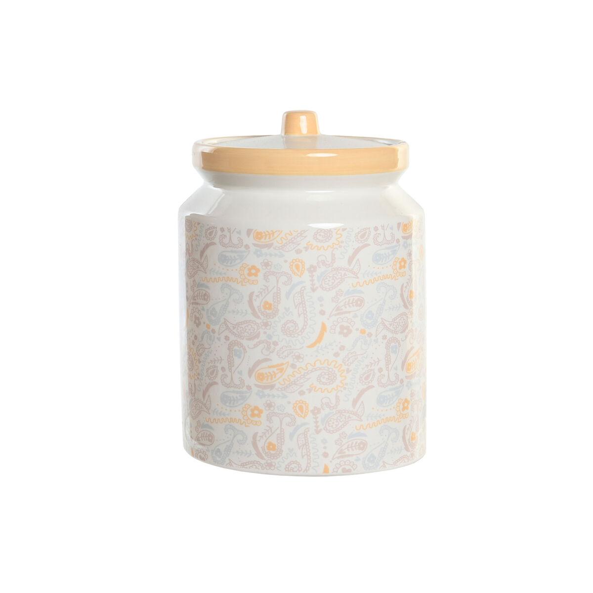 

Коробка DKD Home Decor 15 x 15 x 21 см Белый Желтый Доломит Шебби Шик