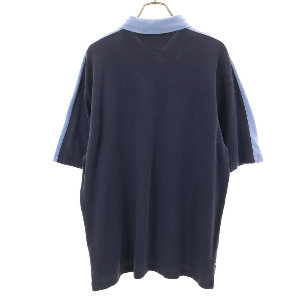 Tommy Hilfiger 90s Old Flag Tag Short Sleeve Polo Shirt XL Navy Fawn Men's Used