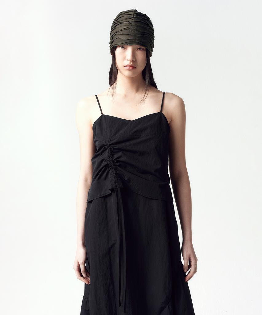 INSILENCE WOMEN Parachute Shirred Dress Black