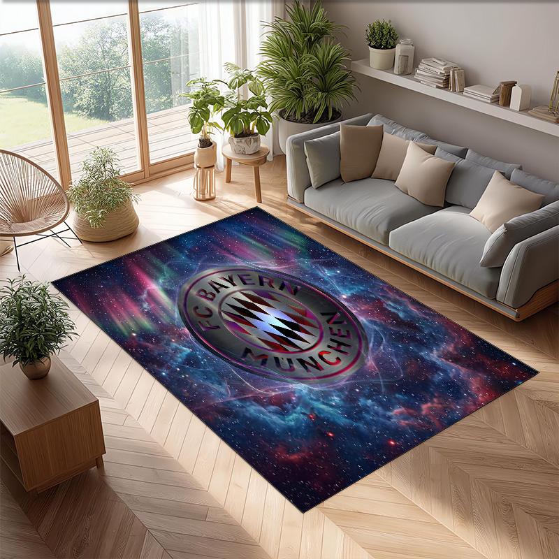 FC Bayern München Bedruckter Flanell Teppich rutschfest weich Polyester Boden Teppich Indoor Dekor Matte für Schlafzimmer Wohnzimmer Sofa Spielzimmer Heimdekoration
