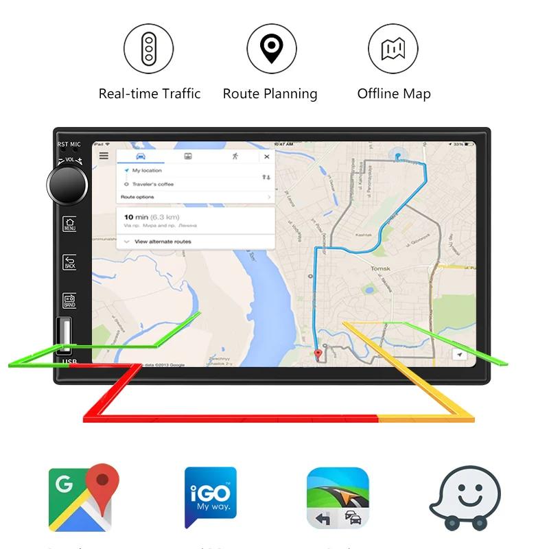 Universal 7 Inch 2 Din Android 12 Car Radio Multimedia Video Player For Nissan Kia Honda Toyota VW Ford Carplay Auto RDS DSP 4G