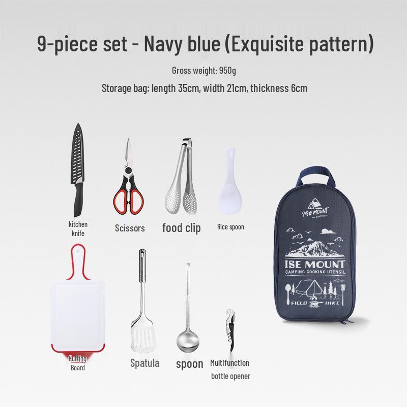 

Портативный набор уличной посуды: Миска, Палочки для еды, Нож, Вилка с сумкой для хранения - Идеально для кемпинга и пикников