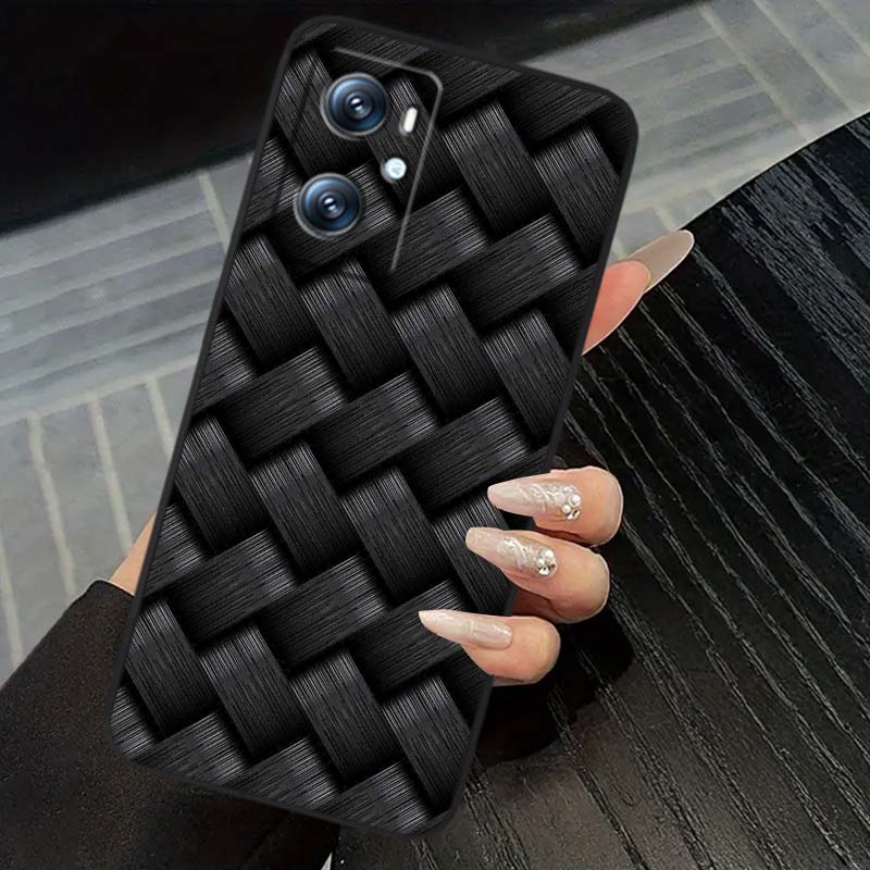 

Black carved woven texture For OPPO Reno 5 6 7 A96 A40 A58 Realme GT A74 A78 Neo2 A74 A78 Find X5 X3 X7 X8 Black Phone Case OPPO A78 5G