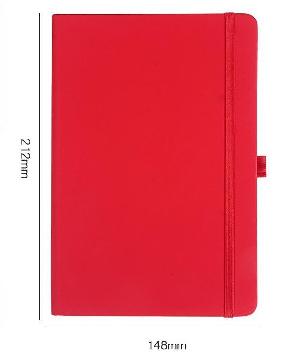 High Quality Business Office Lined Personalized Printed Notebook PU Leather Custom A5 Hardcover Sewing Binding Journal Notebook (Red,200 Pages) красный