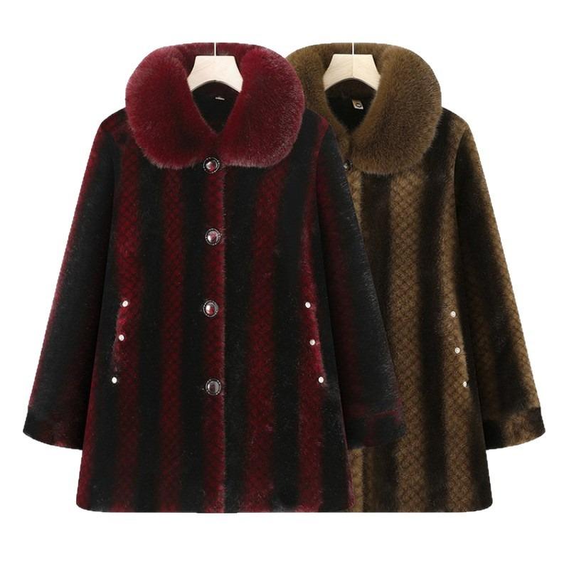 Winter imitation mink velvet coat new fur collar coat women's high-end warm clothes women