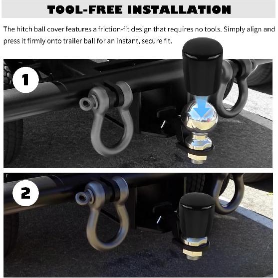 3PCS Trailer Hitch Ball Cover Kit,1-7/8",2",2-5/16" Trailer Ball Cover for Protecting Trailers Balls,Multi-Size Trailers Accessories Balls Hitch