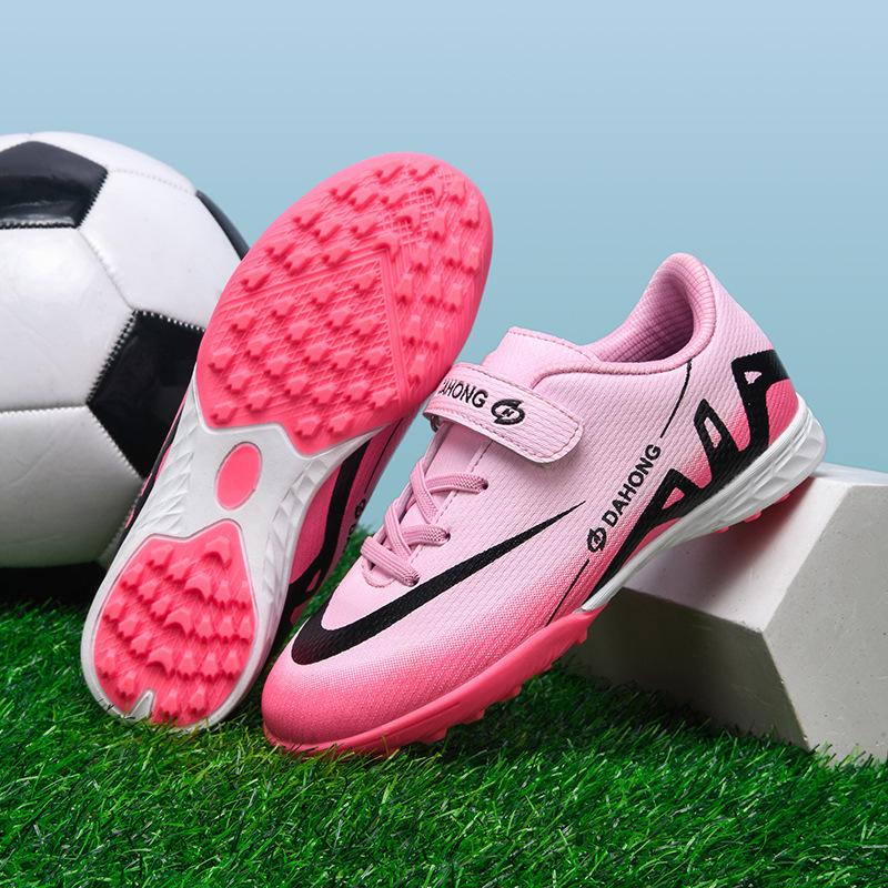 Velcro football shoes men and women broken nails adult TF boys children elementary school students training shoes man-made 29-39