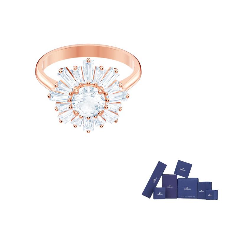 Swarovski Artificial Crystal Rings Womens 52-Original brand box розового золота