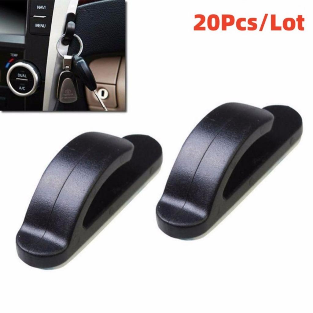 20 Stück/Los Praktischer Schwarzer Selbstklebender Hakenaufhänger für Auto, LKW, Tasche, Geldbörse, Organizer-Halter