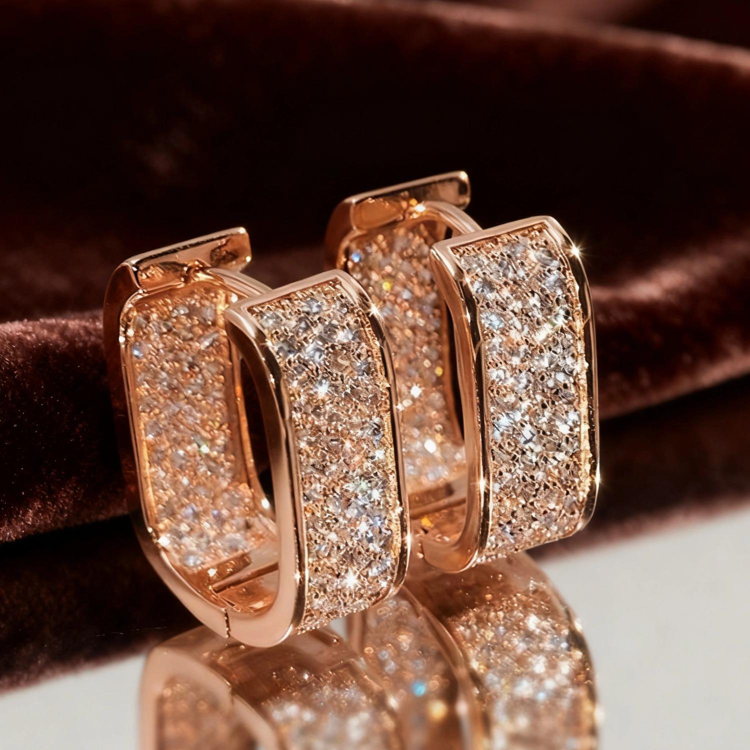 2025 Роскошные U-образные серьги-каффы с микро-посеребрением и цирконами - Универсальные женские модные серьги Standard