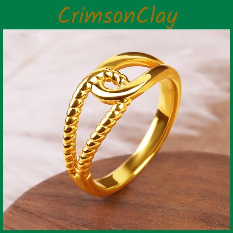 Minimalist Plated Gold Brass Twisted Ring For Couples Perfect For Gifting Fashionable