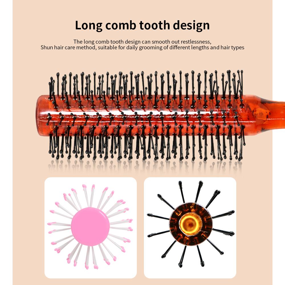 1Pcs Nylon Spiral Professional Plastic Round Brush Salon Barber Anti-Static Comb Massager Hairbrush Dressing Salon Barber Combs