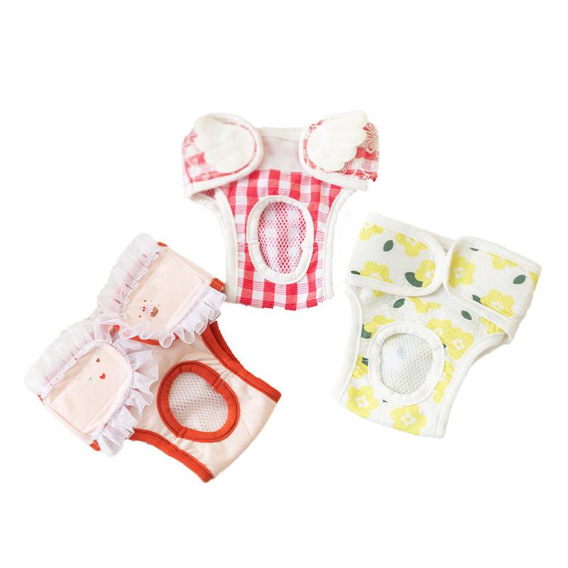 Washable dog physiology pants female dog anti-harassment panties medium and small dog aunt teddy pants pet breathable diapers