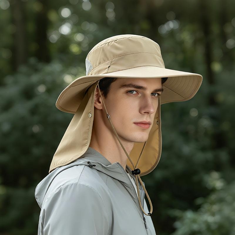 Anti-splashing shawl hat Men's and women's outdoor sun protection hat UV protection sun hat Summer sun hat Neck mesh