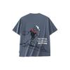 X Popeye Cartoon Letter Round Neck Loose Short Sleeve T-Shirt Men Tops Gray 152428150-5