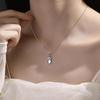 Exquisite 925 Sterling Silver Teardrop Moonstone Necklace for Women - Creative Design Clavicle Chain