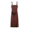 Pure Desire Wind Strap Waist Slim Temperament Sexy Hip Sling Dress Dress Long Dress Women's Summer Vacation