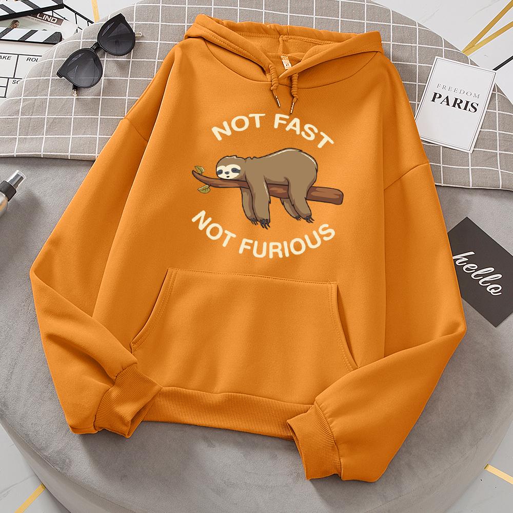 

Not Fast Not Furious Ленивец спит, висит на ветках, толстовки для женщин, новинка, модная толстовка, свободная базовая толстовка, повседневные теплые топы XL