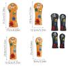 4Pcs PU Leather Golfs Club Head Cover Golfs Driver Headcover Skull Pattern Fairway Wood Headcover Hybrid Head Cover