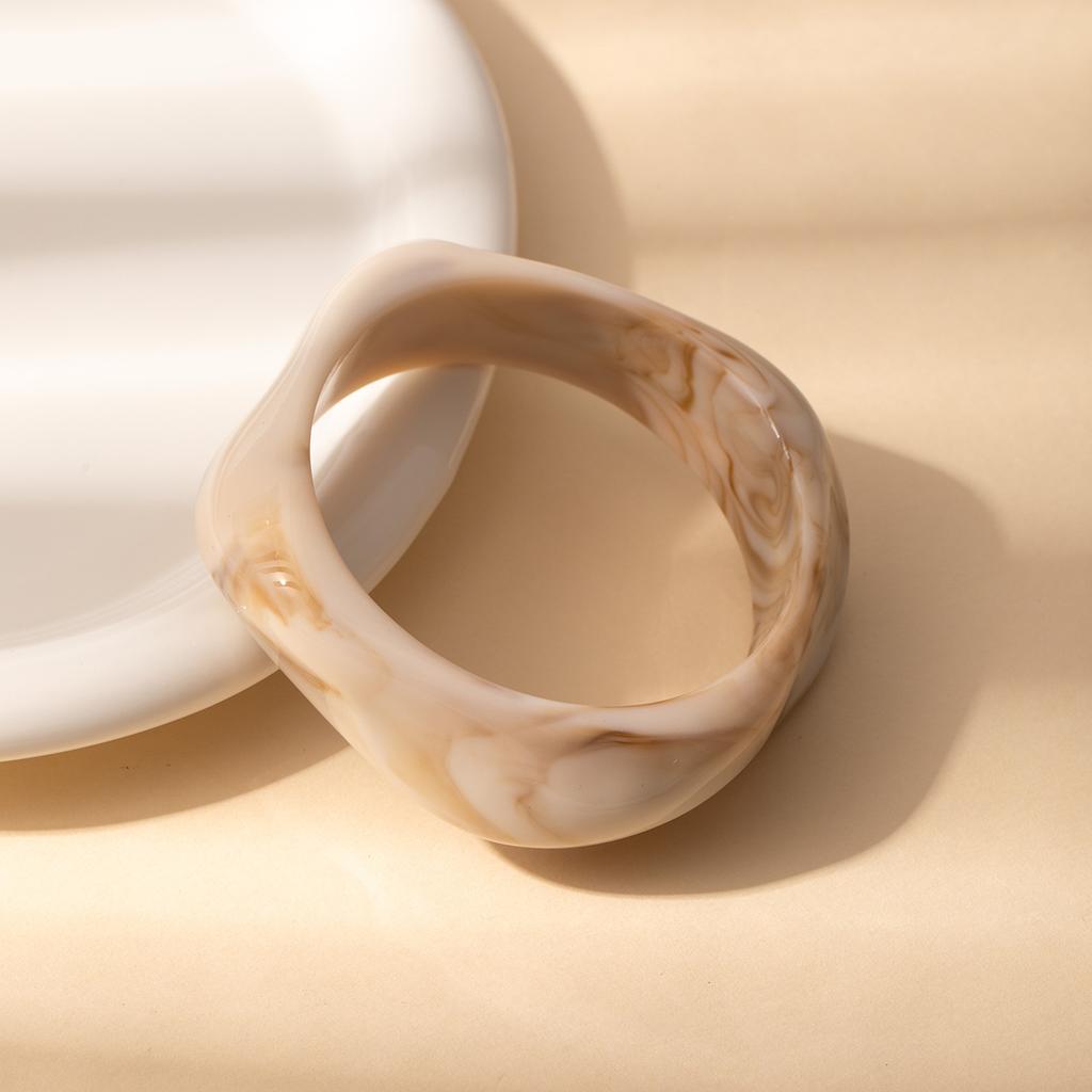 Retro Special-Shaped Wide Square Acrylic Multi-Color Bracelet Multi-Color Exaggerated Design Sense Niche Jewelry