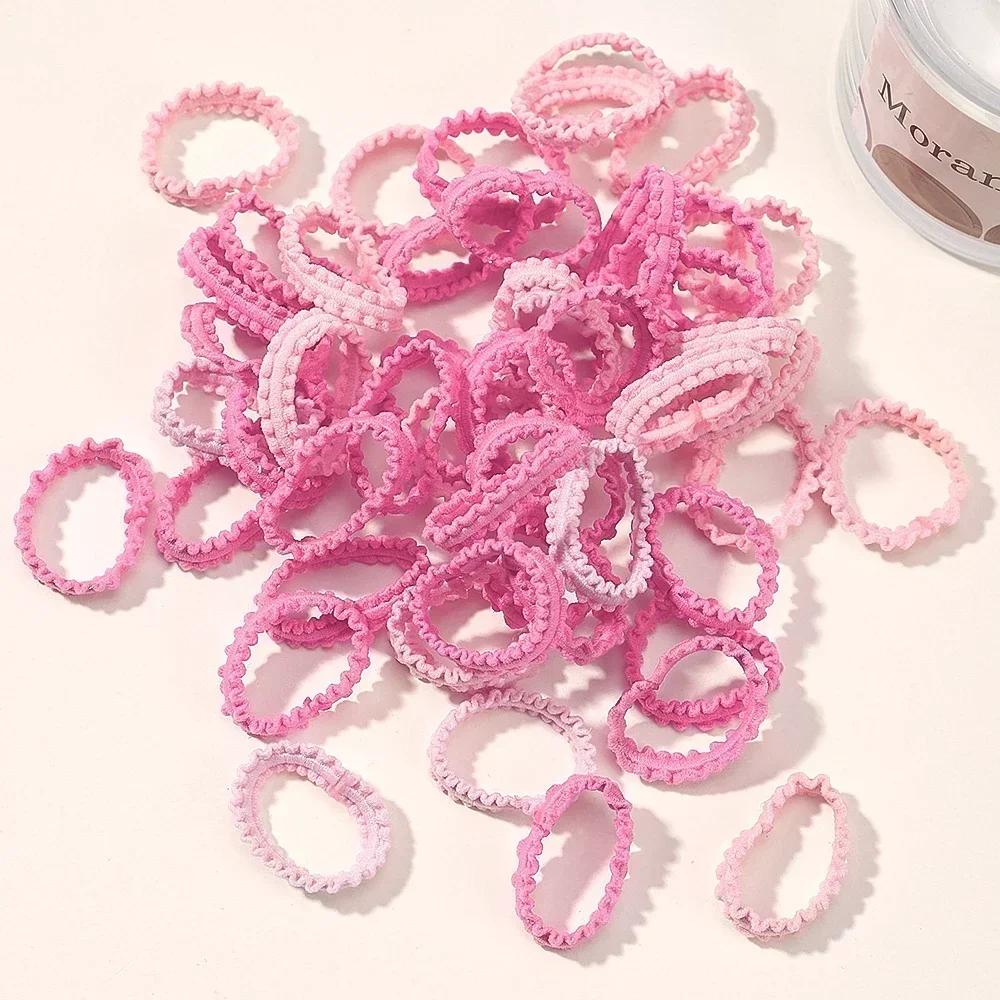 40/60pcs Kids Colorful Small Rubber Bands Girls Hair Ties Headbands Non Damaging Tie Ponytail High Elastic Durable Hair Rope Set