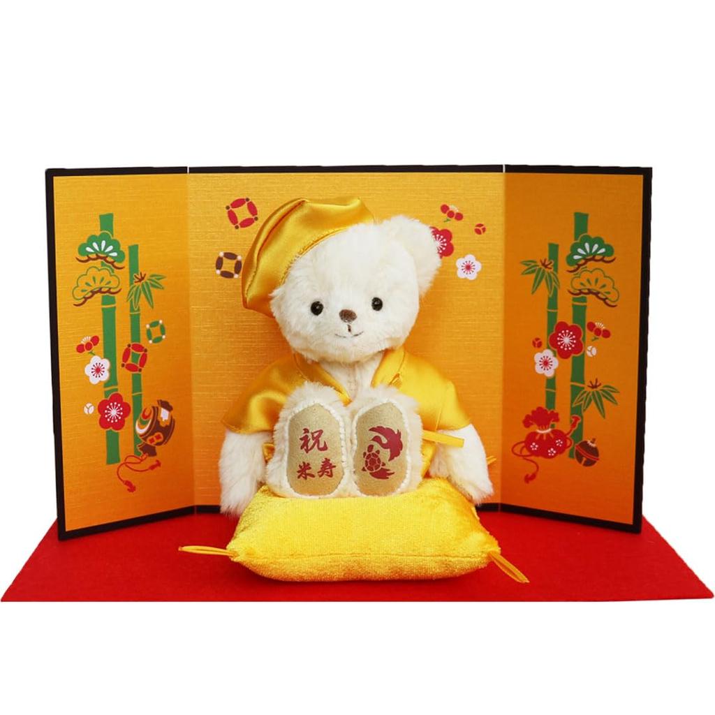 Petit Lou Kiju Bear Gift with Gold Folding Screen 12cm Normal
