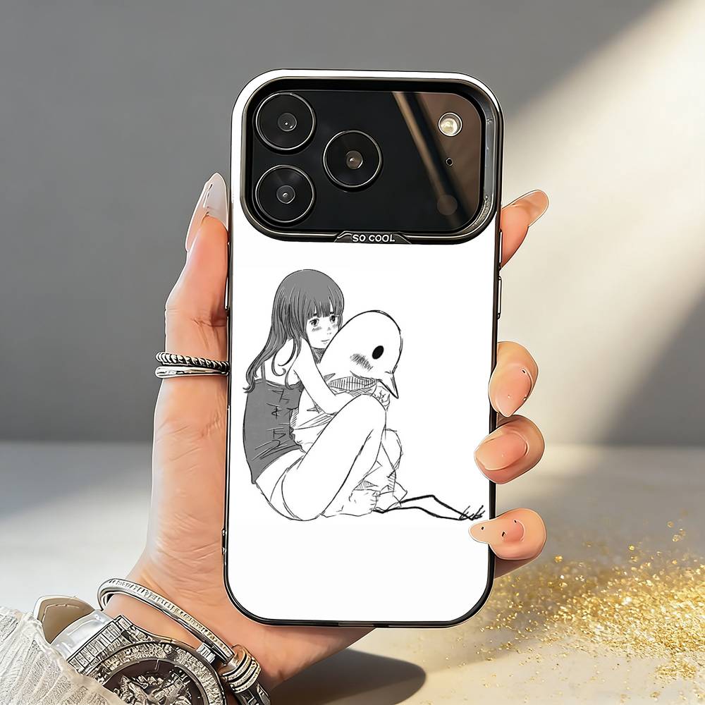 G-Goodnight O-Oyasumi P-Punpun Phone Case For iPhone17,16,15,14,13,12,11,Pro,MAX White Matte Shockproof Cover