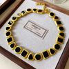 Acrylic Oval Diamond Ring Bracelet Earrings Necklace Accessories Women's Clavicle Chain Versatile Necklace