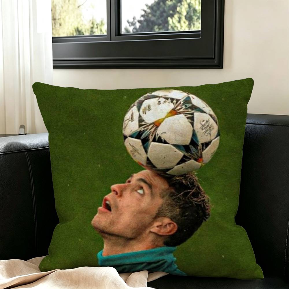 CR7-Ronaldo Football Pillow Case Square Double-Sided Sofa Cushion Cover Bedroom Bedside Pillow