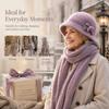 Fleece Lined Elderly Hat Soft Knit Knitted Cap Classic Style Women Bucket Hat  Cold Weather
