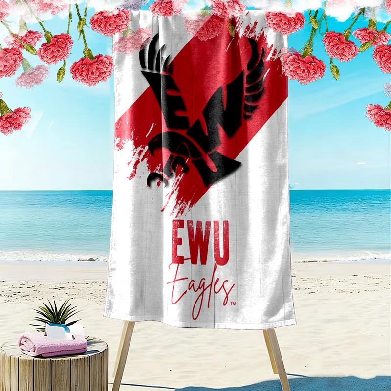 Eastern Washington Eagles Print Beach Towel, Large Soft Quick Dry Towel for Beach Camping Swimming