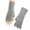 Knitted Fingerless Glove Elegant Lace Thermal Gloves Comfort  Fit Lengthen Mittens  Keep Warm