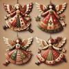 4Pcs/Set Vintage Wooden Angel Christmas Tree Hanging Decor Xmas Tree Ornament Navidad Decor For Home  New Year Party Gifts
