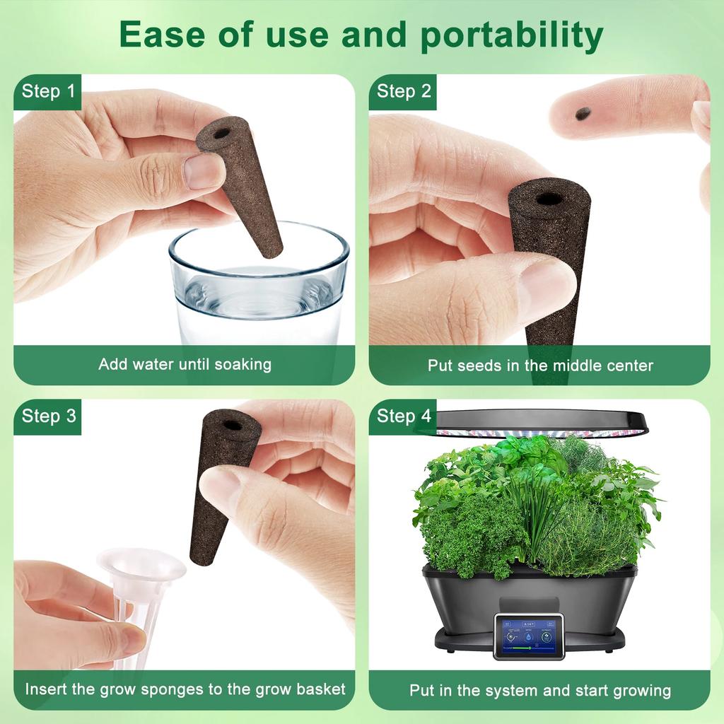 166Pcs Hydroponic Garden Accessories Pod Set Reusable Plant Pod Kit Clear Hydroponic Grow System Seed Pod Kit Garden System Home