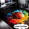 Custom Name Basketball Rug for Living Room, Game Rooms, Office, Bedroom, Floor Mat Playful Design, Fan Gifts Christmas Decor