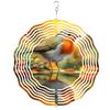 Metal Robin Bird Wind Chime with Autumn Leaves 2D Rotating Design for Outdoor Garden Balcony Patio Decor No Battery Needed