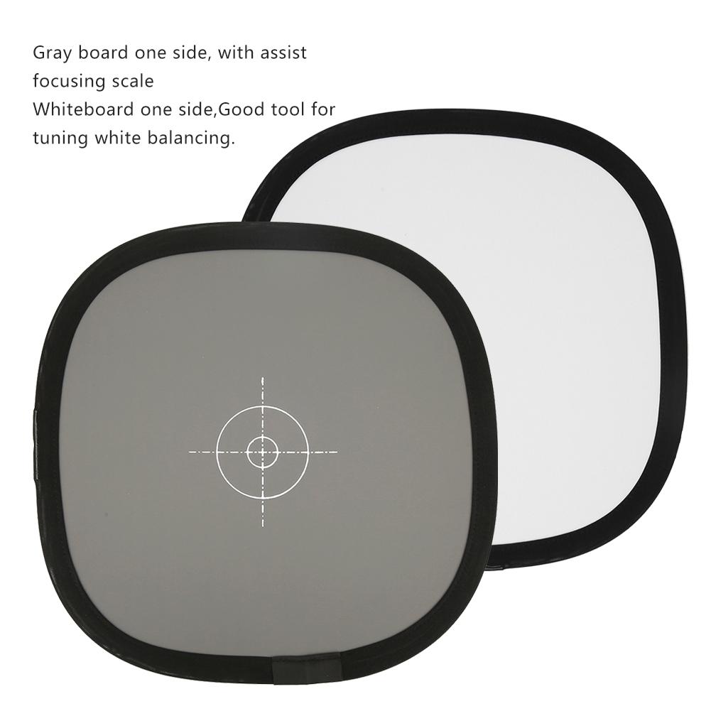 30cm Portable 18percent  Gray White Balancing Card Double Sides Focusing Board Reflector Plate for Digital SLR Camera