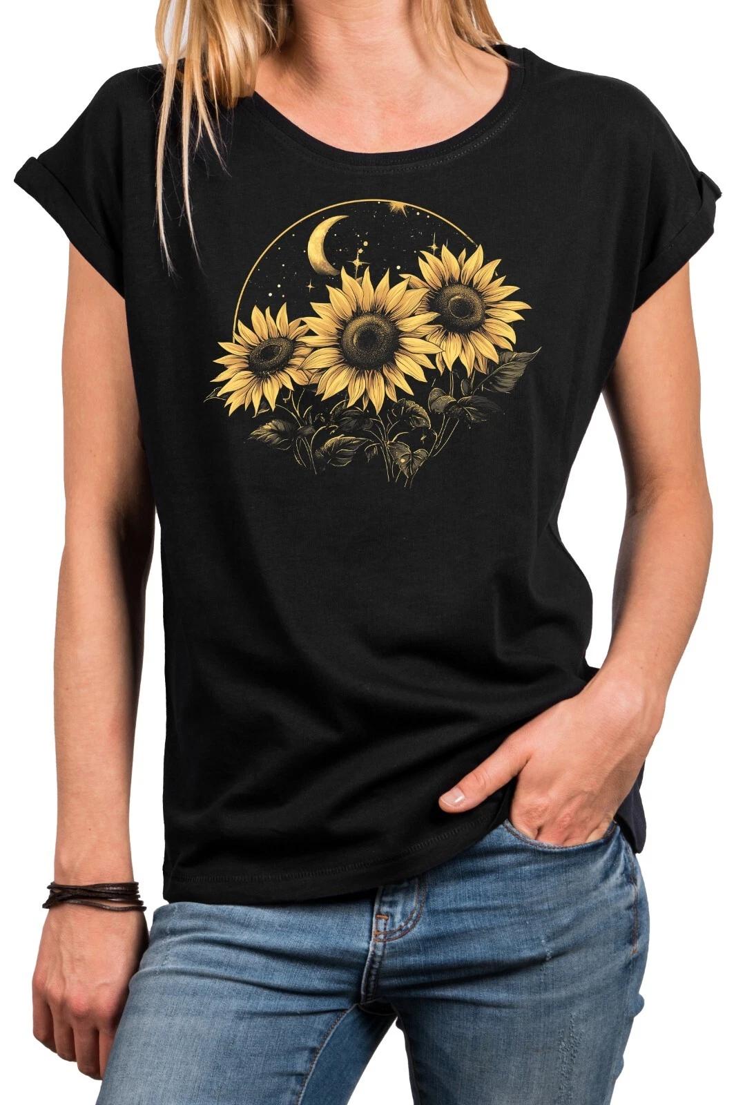 Ladies Floral T Shirt Floral Floral Print Top Floral Print- S