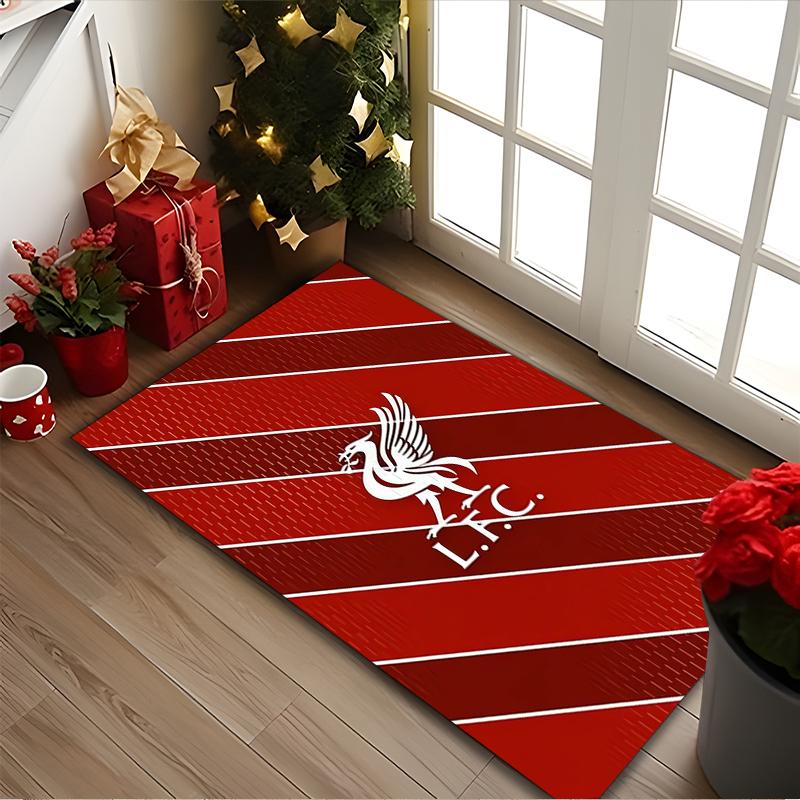 Liverpool FC Rug Ideal for Reading Room, Multi-purpose Office Chair Sofa Carpet, Anti-slip Printed Home Area Rug