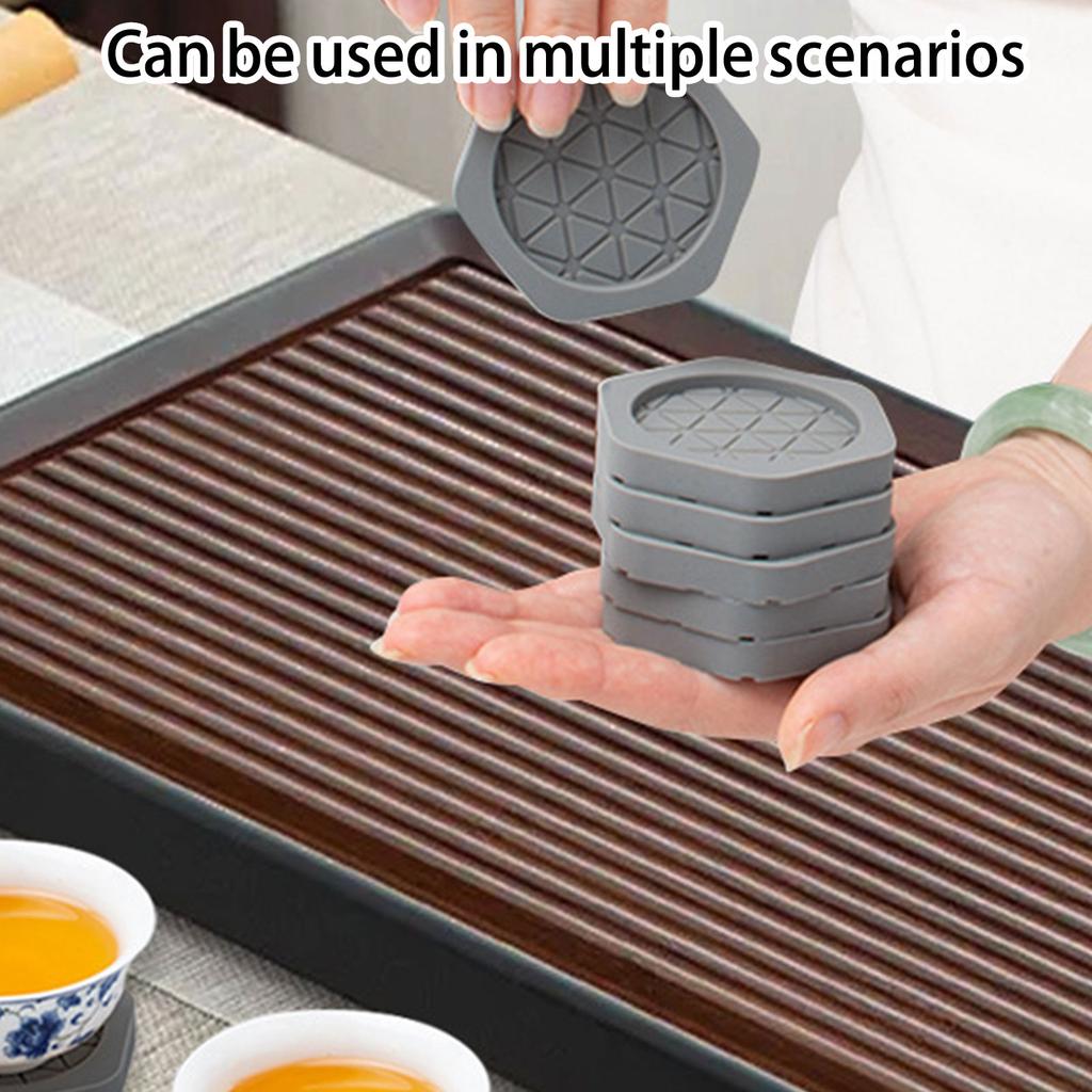 Hexagonal Silicone Coaster Set With Nonslip Base And Storage Box For Hot Beverages Coffee Teas Mat Office Home Use