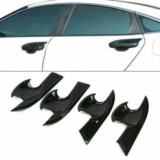 Carbon Fiber 4X Exterior Door Handle Bowl Cover Trim For Honda Civic 2016-