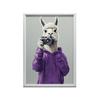 Plakat Lama W Fioletowym Hoodie Z Aparatem Plakat Lama W Fioletowym Hoodie Z Aparatem, 30X40 Cm, Bez Ramy, Płótno Premium Na Blejtramie