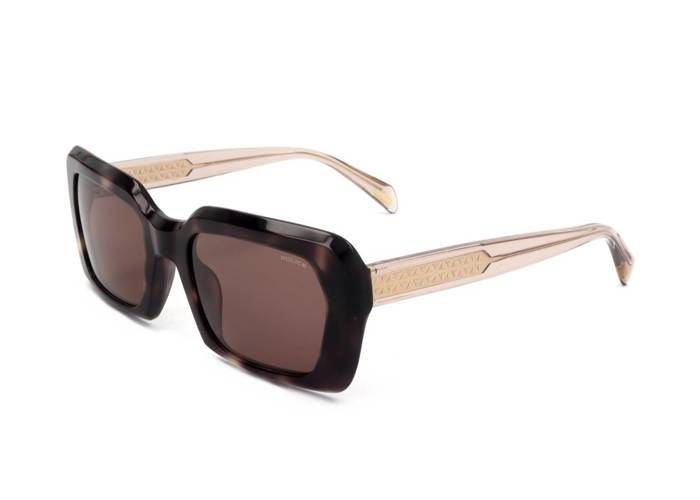 Lunettes de Soleil Police SPLG21 53/22/140 07UX SHINY BROWN BEIGE HAVANA ACETATE WOMAN POL SUN SPLG21 07UX 53 22 140