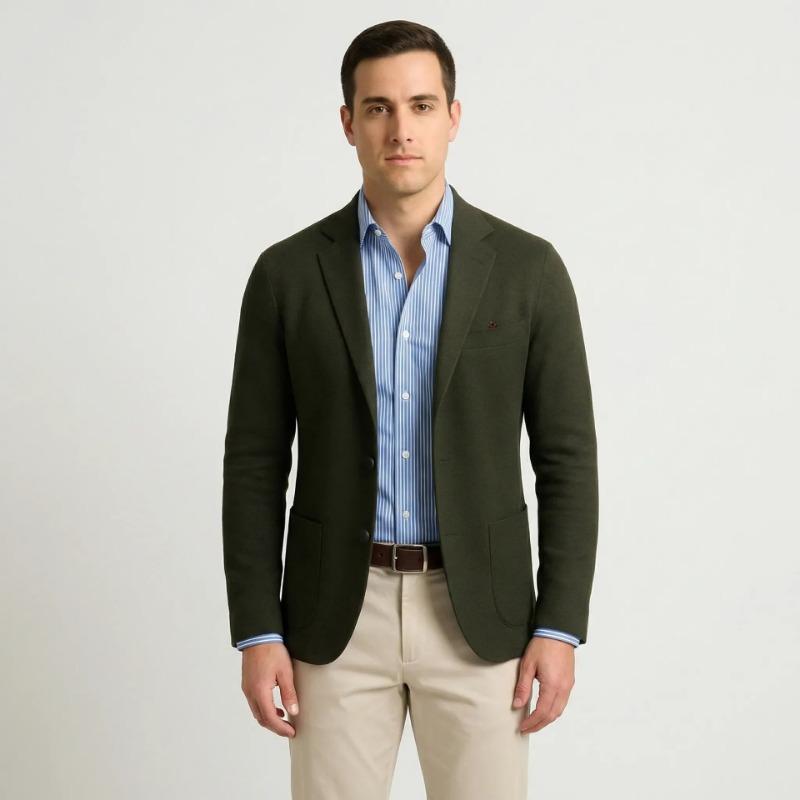 Blazer Uomo Casual Business Stampato Doppiopetto Autunno Taglia Grande