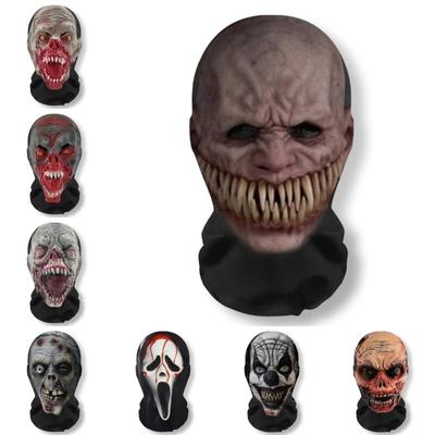 Halloween Ghost Face 3D Mask Balaclava Full Face Elastic Mesh Breathable Zombie Headcovers Horror Party Halloween Cosplay Props